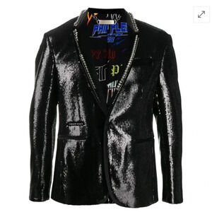 PHILIPP PLEIN 
Sequin Blazer - Black